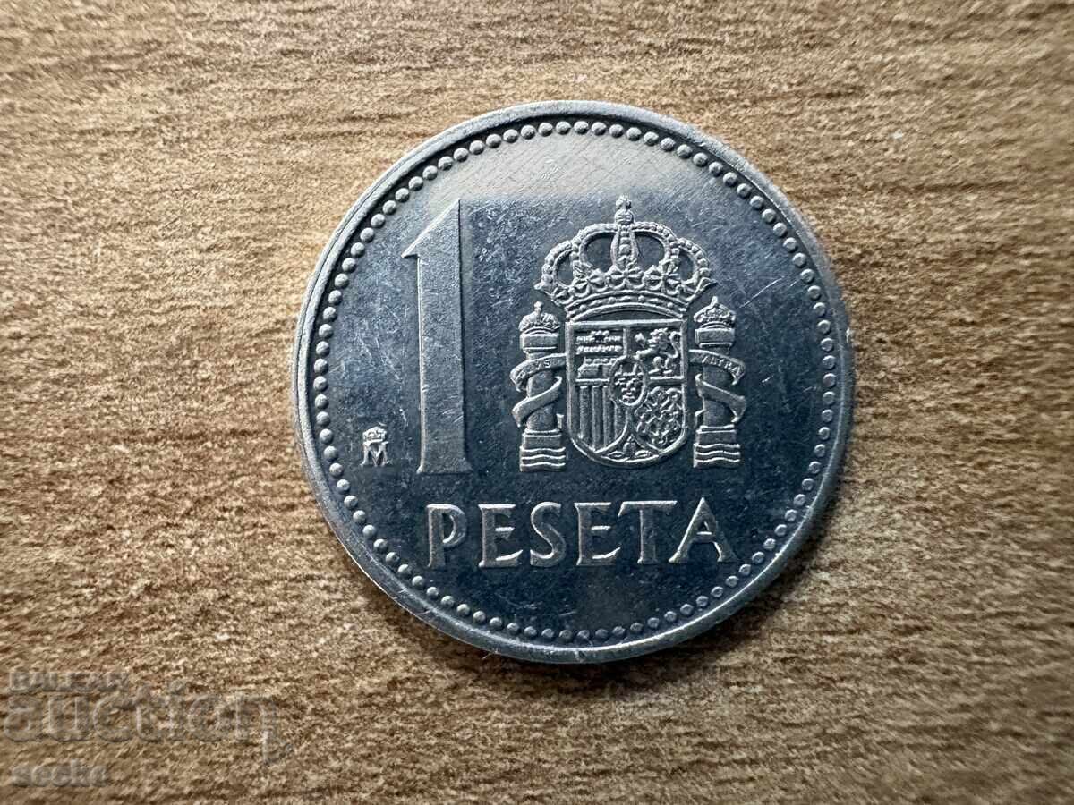 Spania - 1 pesetă (1989)