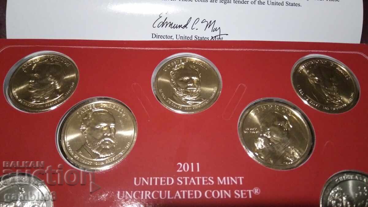 Licitație SET MONEDE AMERICANE DIN 2011 - 14 BUC. UNC
