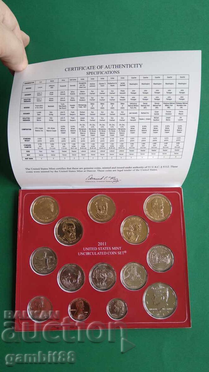 SET MONEDE AMERICANE DIN 2011 - 14 BUC. UNC