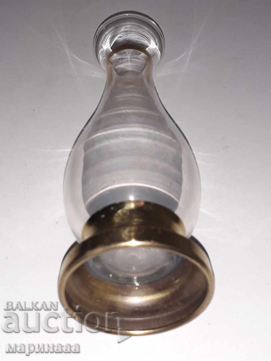 VASE WITH BRASS STAND. GLASS, GILDING with price € 4.50 | 8.80 BGN