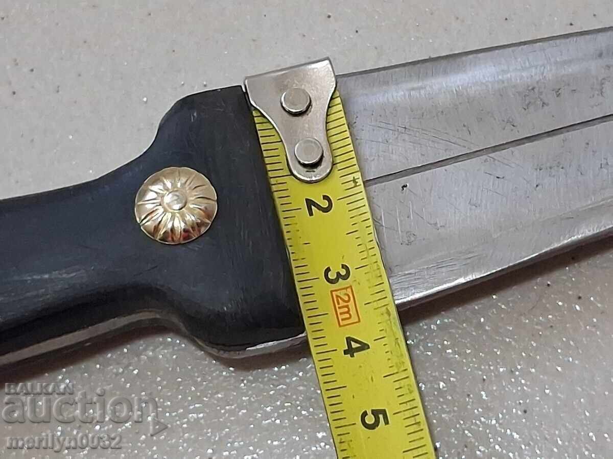 Χαϊδουτικό μαχαίρι με θήκη, διπλής όψης, λαβή από κέρατο βούβαλου - 6
