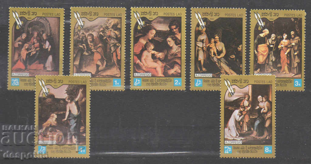 1984. Laos. 450th Anniversary of Correggio's death.