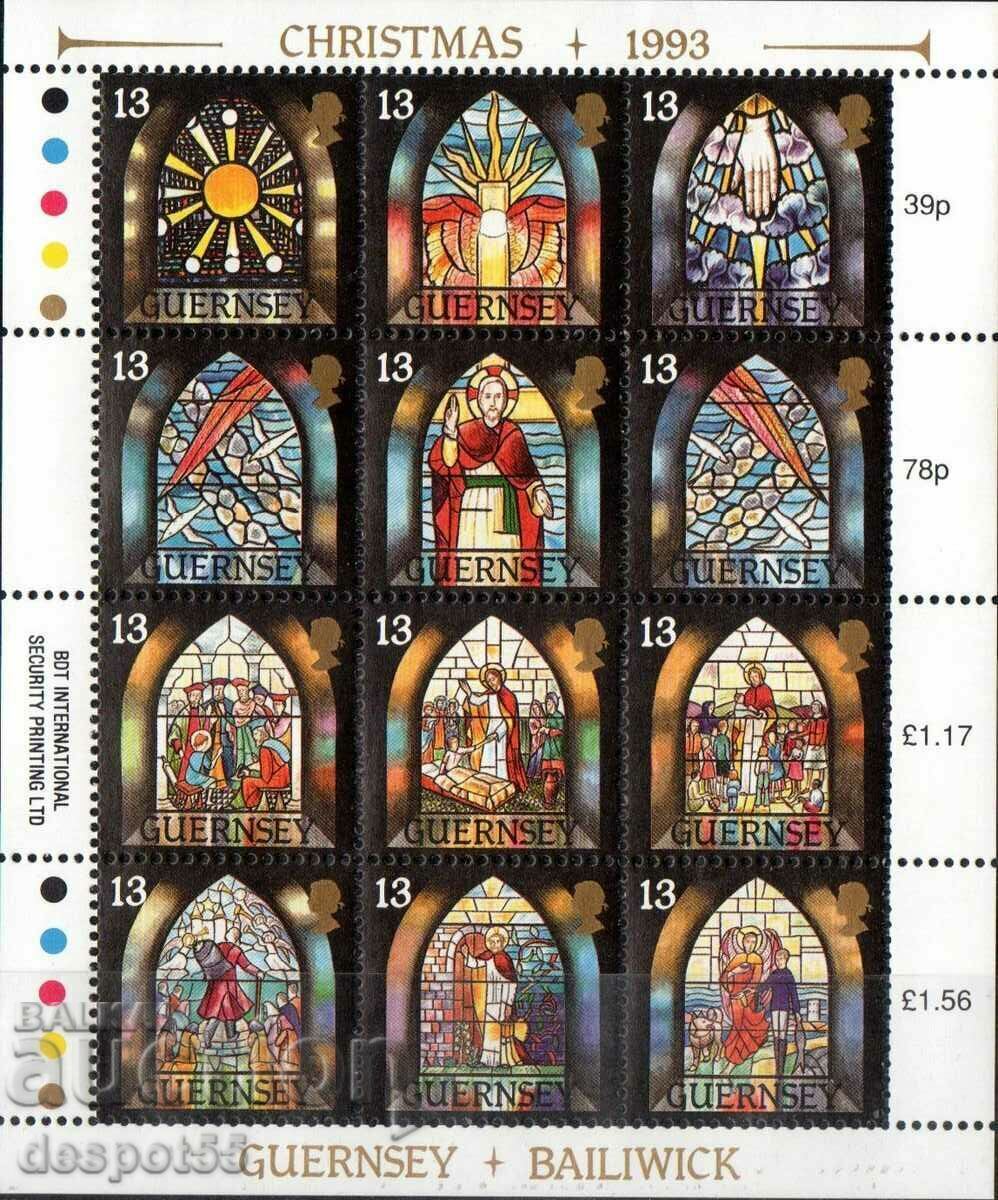 1993. Guernsey. Χριστούγεννα. ΟΙΚΟΔΟΜΙΚΟ ΤΕΤΡΑΓΩΝΟ.