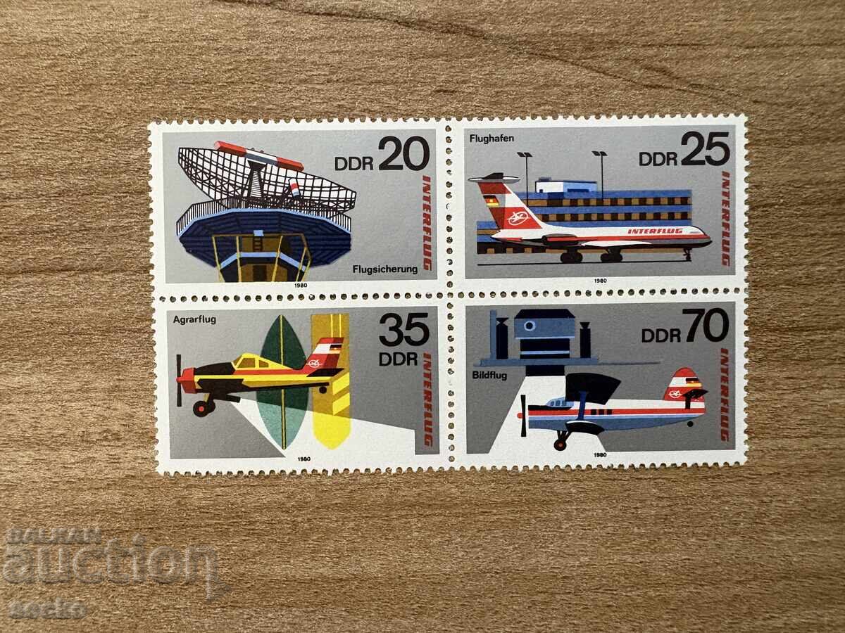 ΛΔΓ - Αεροπορία - 25 χρόνια Interflug Airlines (1980) MNH