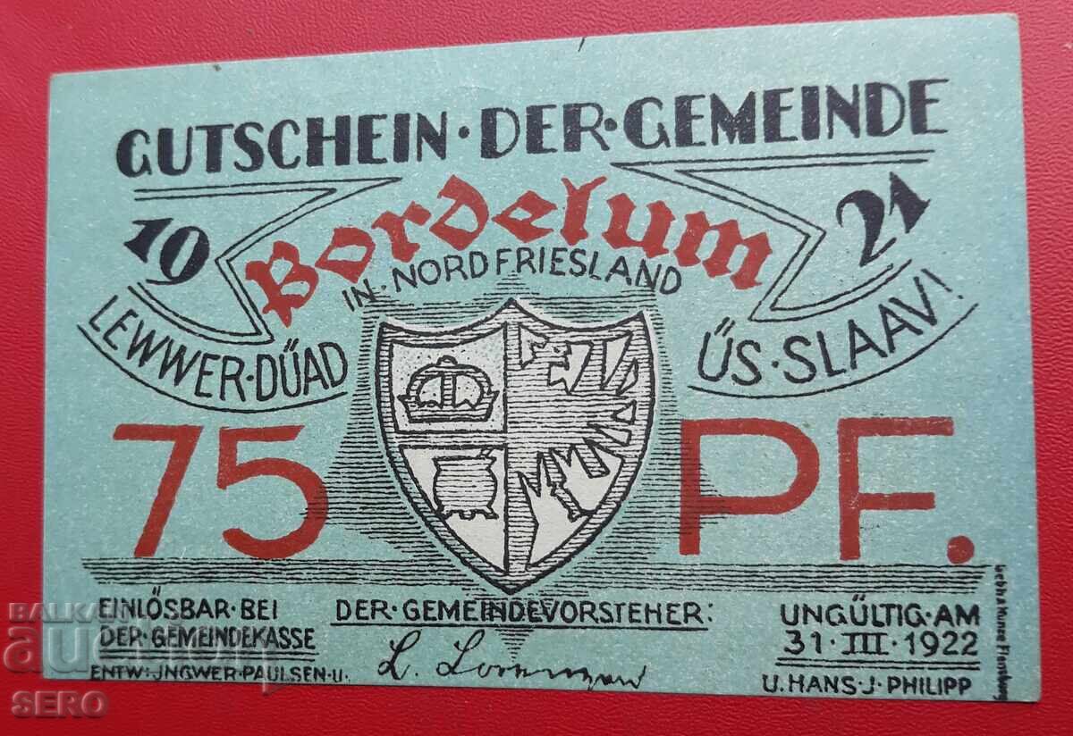 Banknote-Germany-Schleswig-Holstein-Bordelum-75 Pfennig 1921 with price € 1.01 | 1.98 BGN
