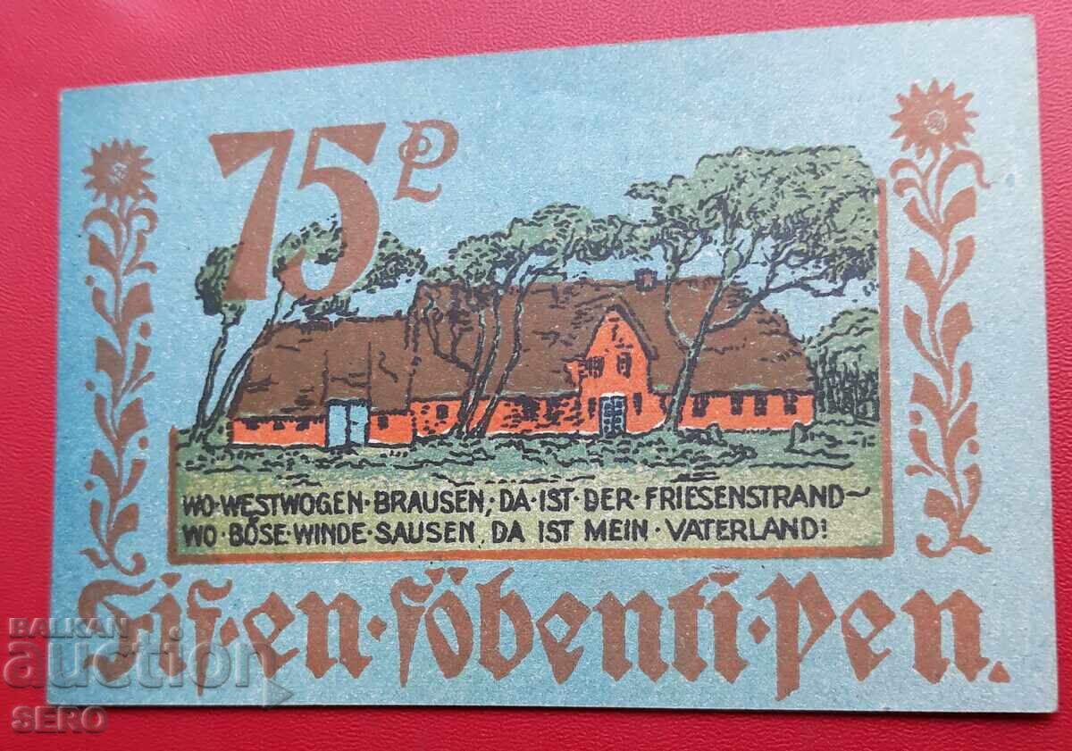 Banknote-Germany-Schleswig-Holstein-Bordelum-75 Pfennig 1921