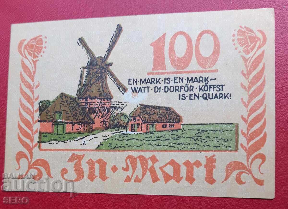 Банкнота-Германия-Шлезвиг-Холщайн-Борделум-1 марка 1921