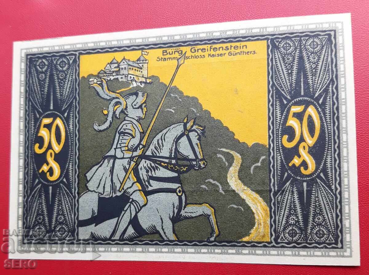 Banknote-Germany-Thuringia-Bad Blankenburg-50 pfennig 1921