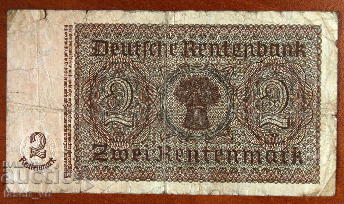 Аукцион 2 рентенмарки, Германия, 1937 г.