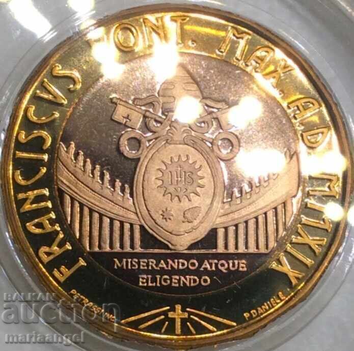 5 Euro 2019 Vatican mint Panama Cert. bimetal - rare! - 5 5 Euro 2019 Vatican mint Panama Cert. bimetal - rare! - 5
