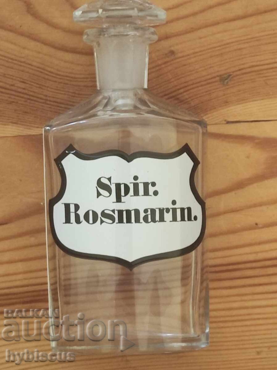Sticlă de farmacie Spir Rosmarin cu etichetă colorată