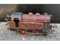 Meccano Jucărie mecanică veche franceză din metal, locomotivă