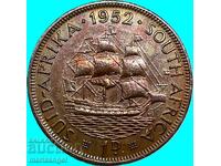 1 penny 1952 Africa de Sud UNC George VI aliaj special