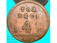 Neapole 4 tornesi LaN 7 1799 11,35g Italia Consulat republică