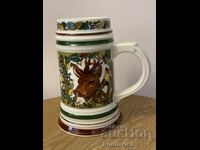 Porcelain beer mug from Freiberger Porzellan. GDR