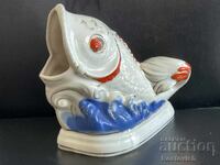 Porcelain napkin holder "Fish", Korosten, Ukraine, 60s