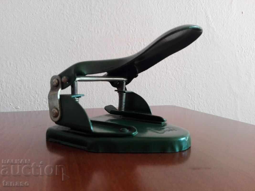 Old green hammer drill – USSR 60s–70s – working – metal –