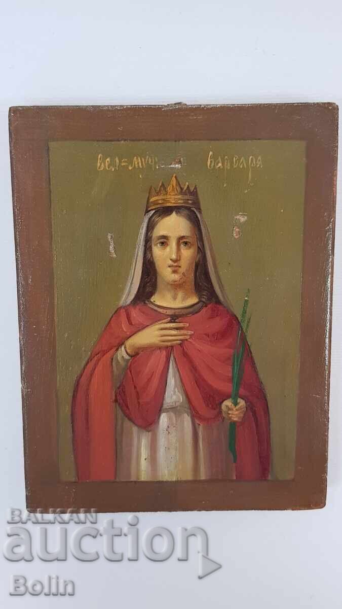 Licitație Rară Icoană Țaristă Rusească - Sf. Varvara - 1875 " titlu 84