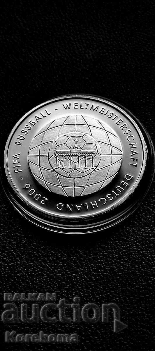 10 Euro Mondial 2006-FIFA-Argint de 1 oz. BZ. Citește descrierea!
