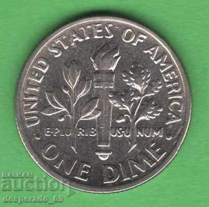 (¯`'•.¸ 10 cenți 1989 (P) SUA ¸.•'´¯) cu preț € 0.30 | 0.59 BGN