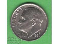 (¯`'•.¸ 10 cenți 1990 (P) SUA ¸.•'´¯)