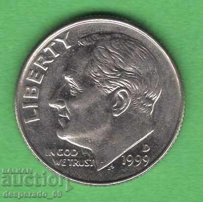 (¯`'•.¸ 10 cents 1999 (D) USA ¸.•'´¯) (¯`'•.¸ 10 cents 1999 (D) USA ¸.•'´¯)