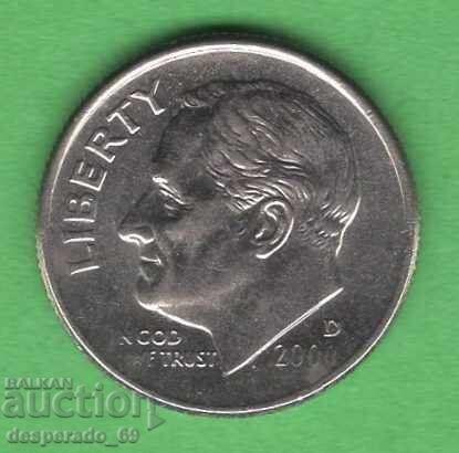 (¯`'•.¸ 10 cents 2000 (D) USA ¸.•'´¯)