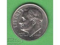 (¯`'•.¸ 10 cents 2002 (D) USA ¸.•'´¯)