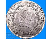 20 кройцера 1809 Австрия А - Вена - рядка година Патина