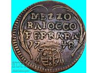 Mezzo Baiocco 1748 Βατικανό Φερράρα Βενέδικτος ΙΔ' 31χιλ