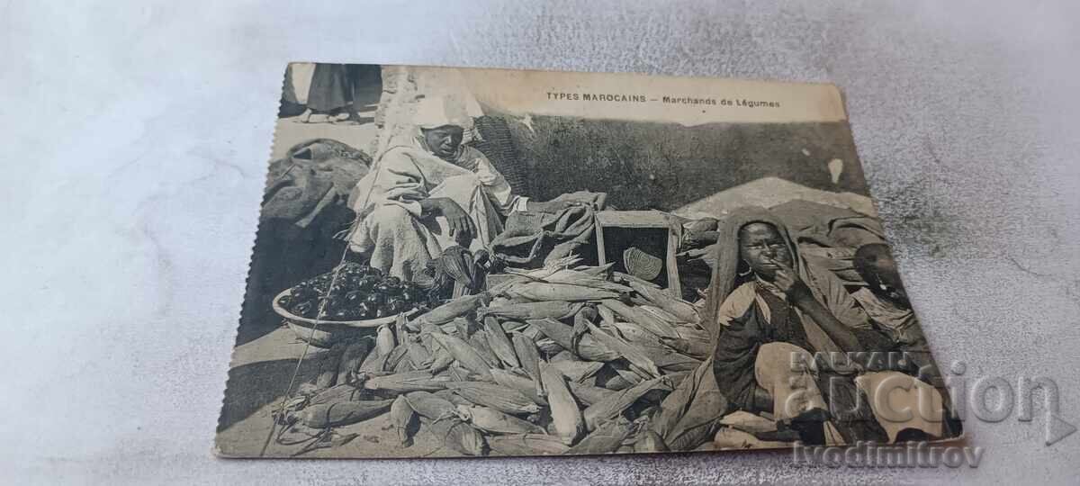 Carte poștală Types Marocains Marchands de Legumes