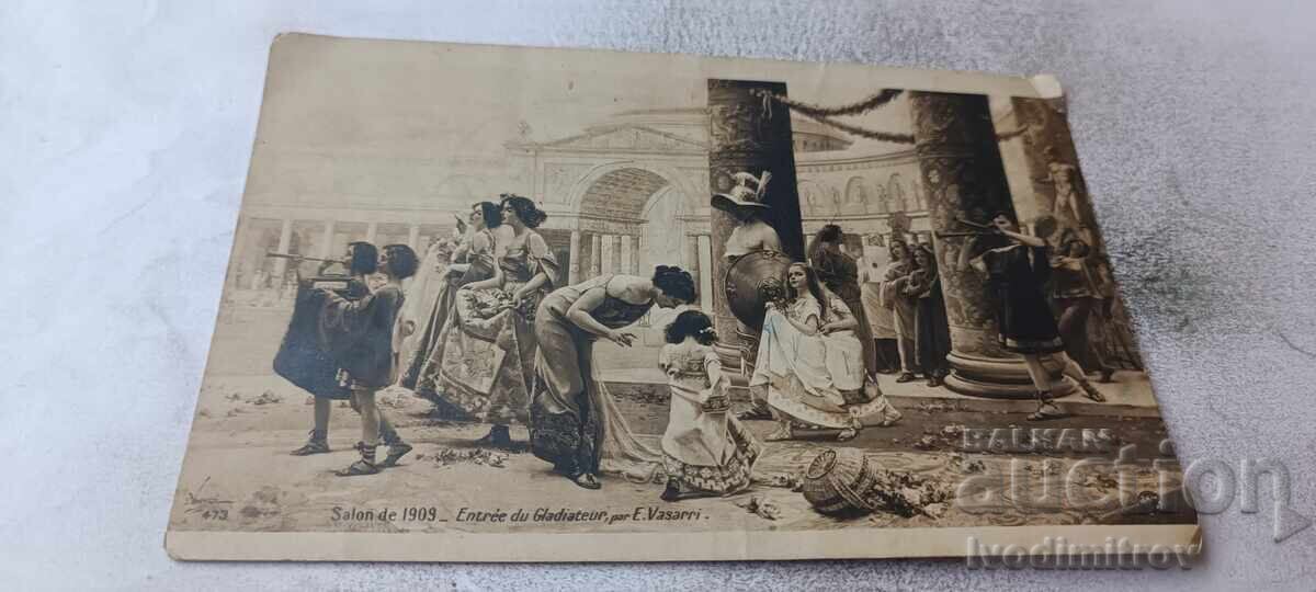 Ταχυδρομική κάρτα E. Vasarri Entree du Gladiateur 1909 Ταχυδρομική κάρτα E. Vasarri Entree du Gladiateur 1909