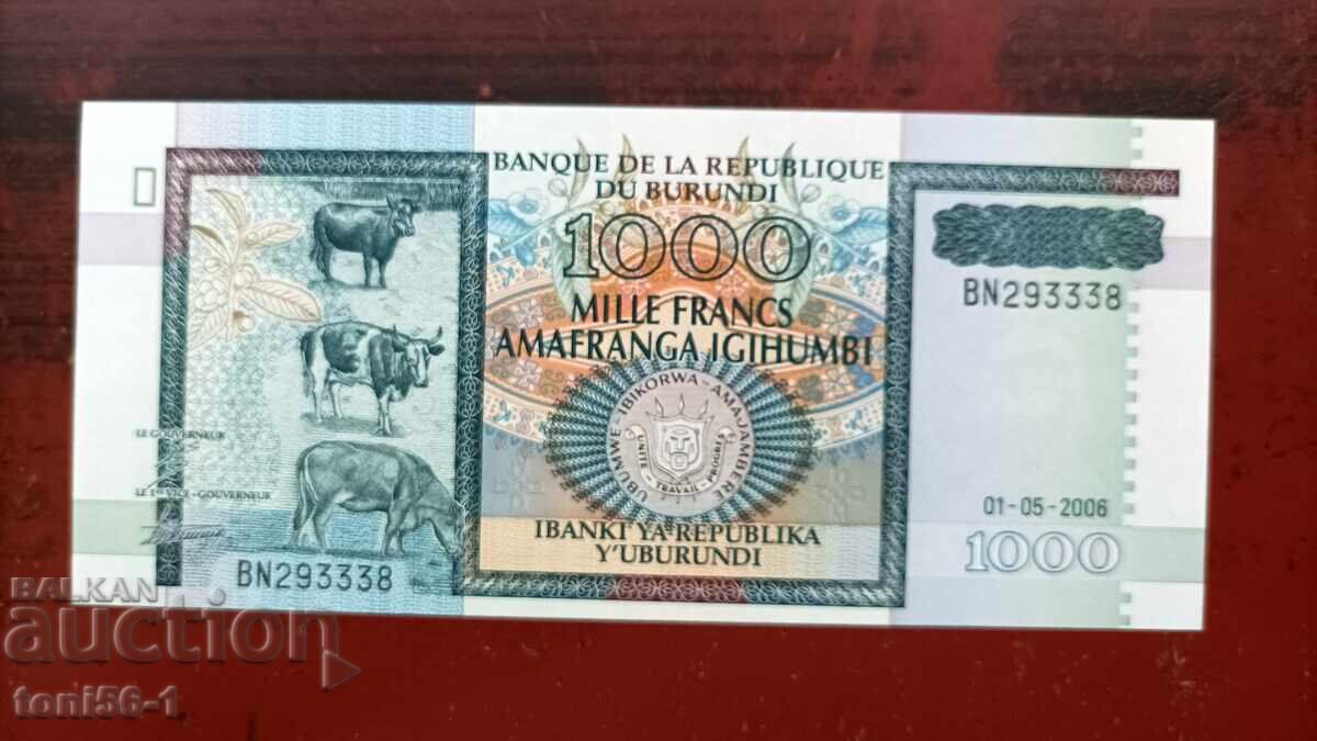 Бурунди 1000 франка 2006г UNC
