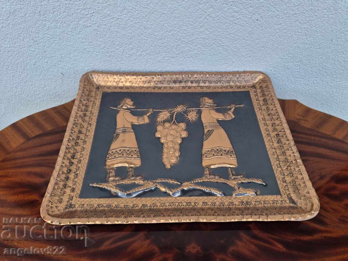 Auction  Vintage embossed copper wall panel!!!