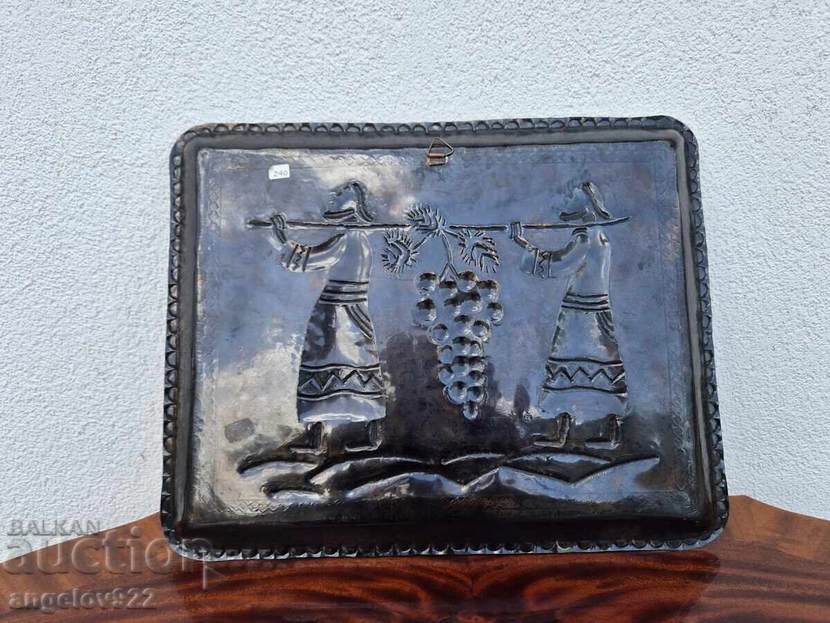Vintage embossed copper wall panel!!! - 5