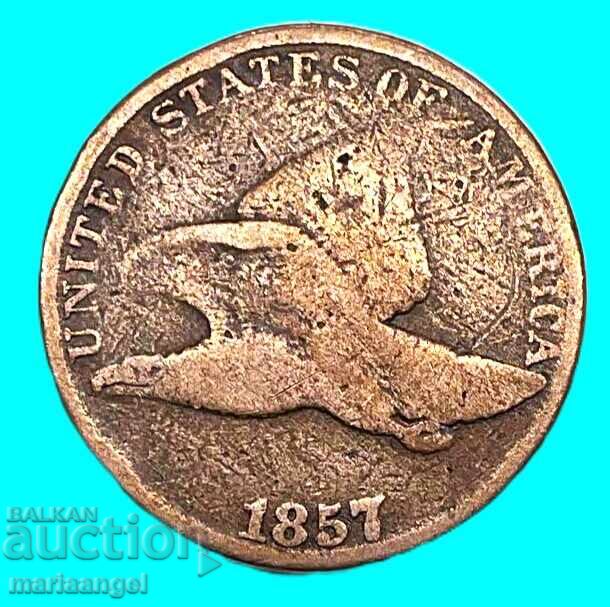 1 cent 1857 USA Flying Eagle - 7