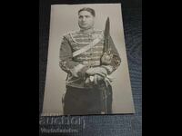 Fotografie-Poză veche-OFIȚER-UNIFORMĂ-ORDINE-MEDALII