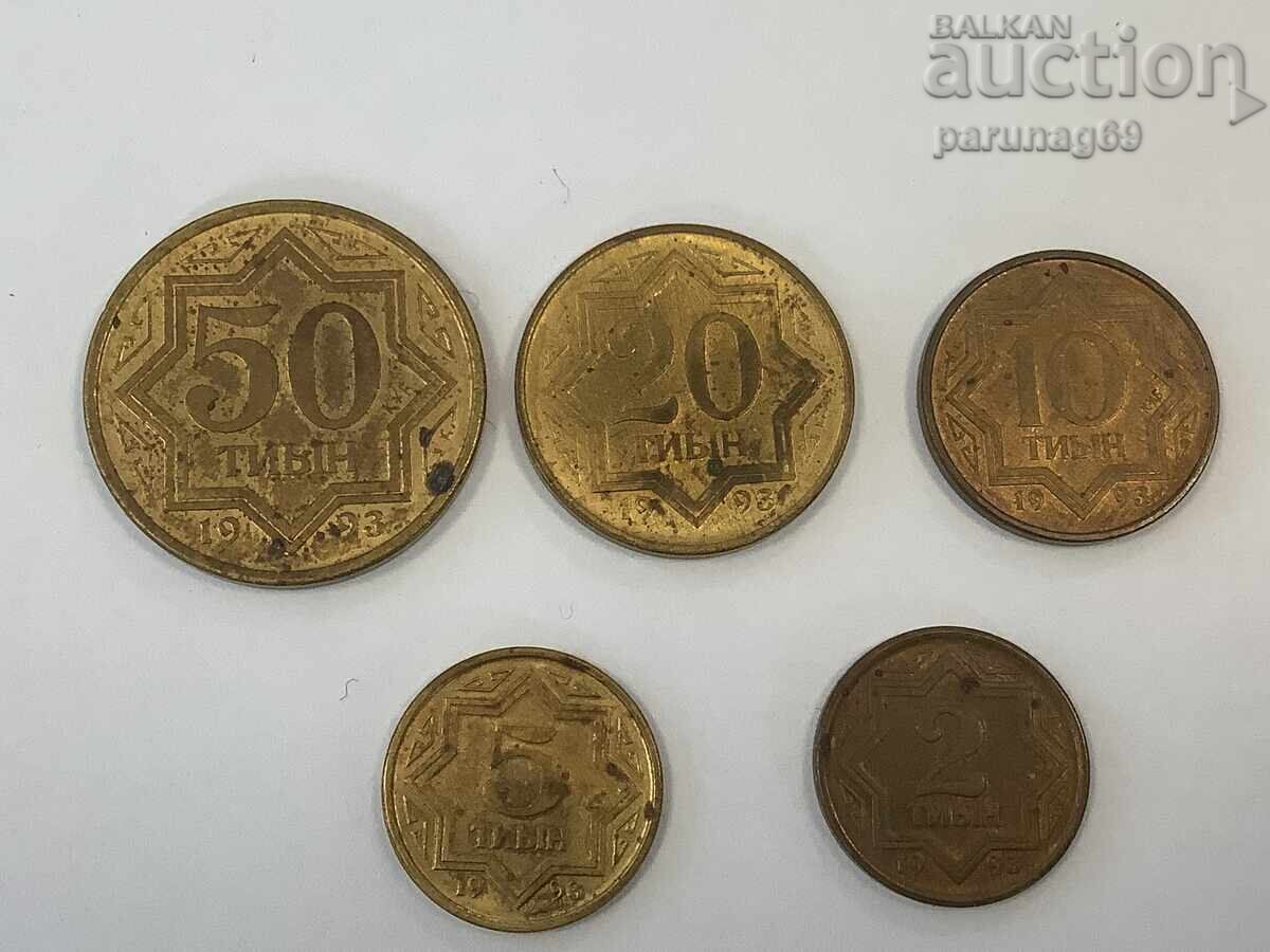 Kazahstan 2, 5, 10, 20 și 50 tiyin 1993
