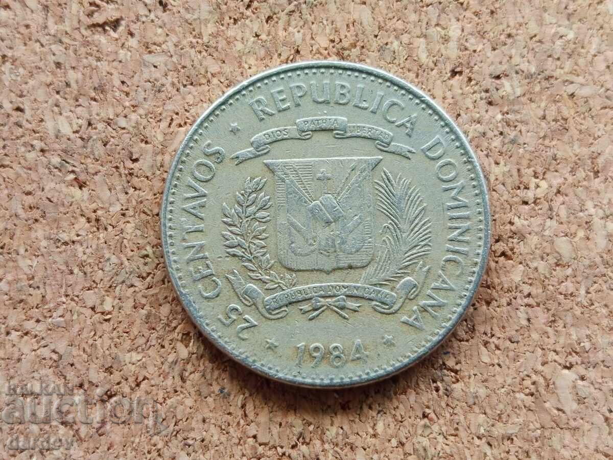 Δομινικανή Δημοκρατία, 25 σεντάβο 1984 με τιμή € 0.60 | 1.17 BGN