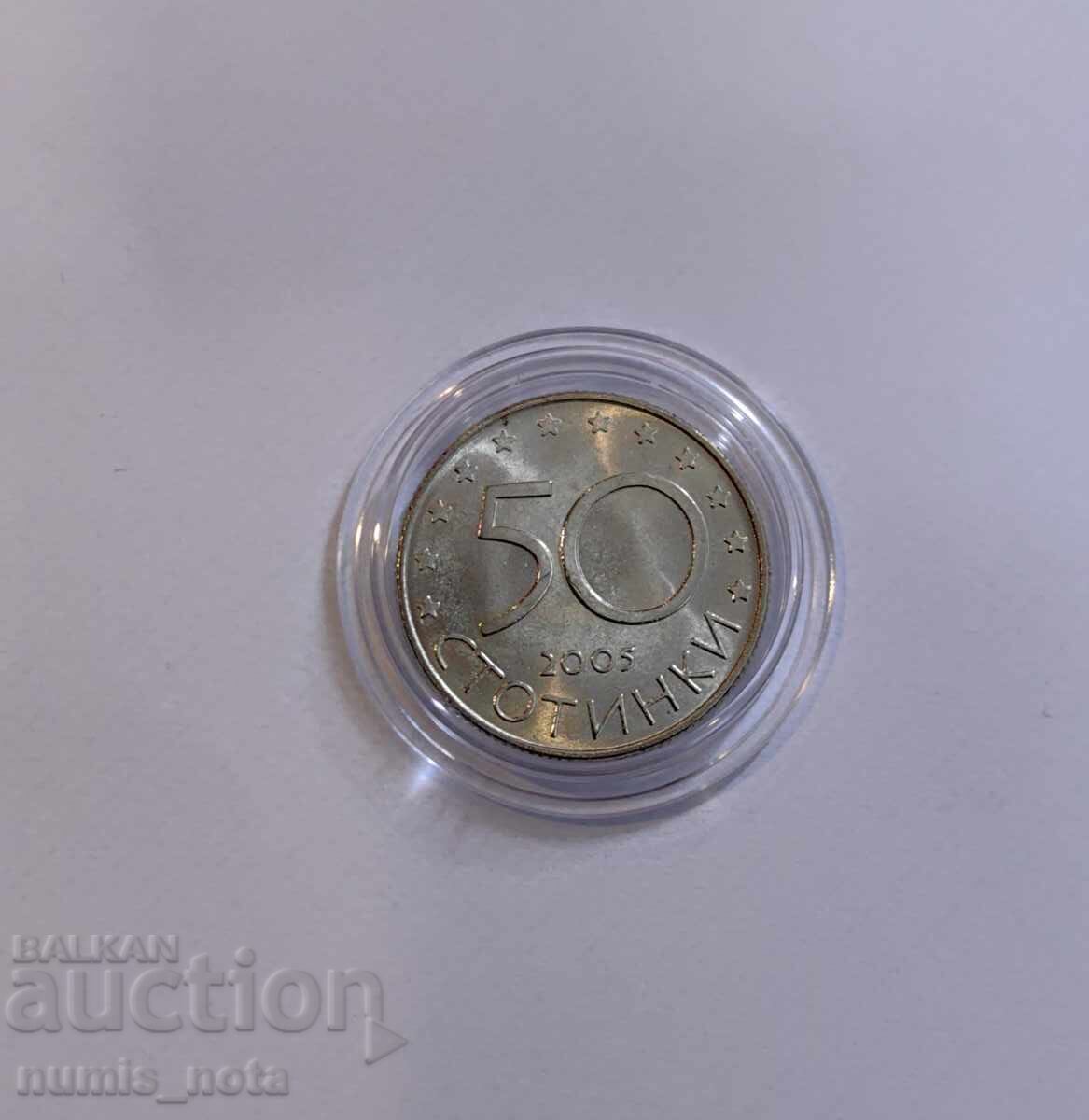 50 stotinki 2005 Bulgaria în UE - UNC cu preț € 5.00 | 9.78 BGN