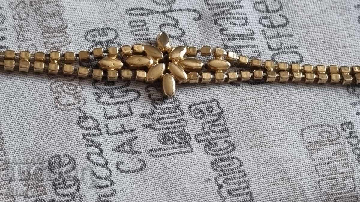 Antique gold-plated bracelet with garnets - 6 Antique gold-plated bracelet with garnets - 6
