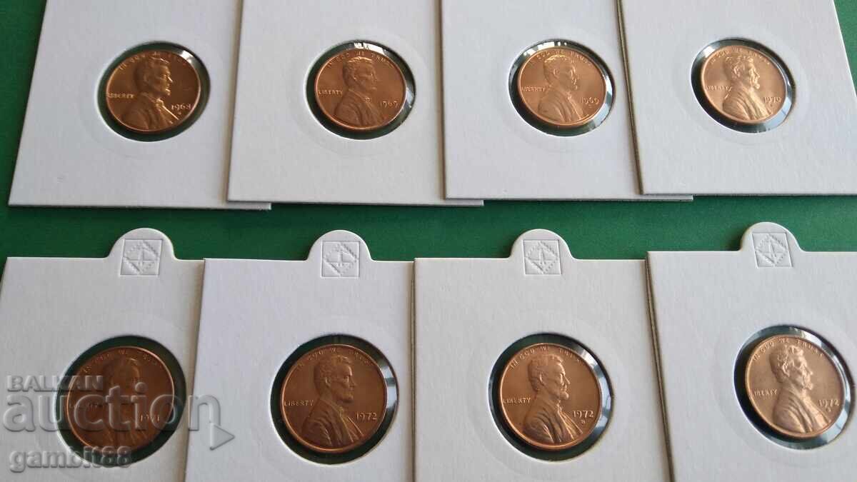 Delivery of LOT of AMERICAN CENTS-20 pcs. EXCELLENT-RED