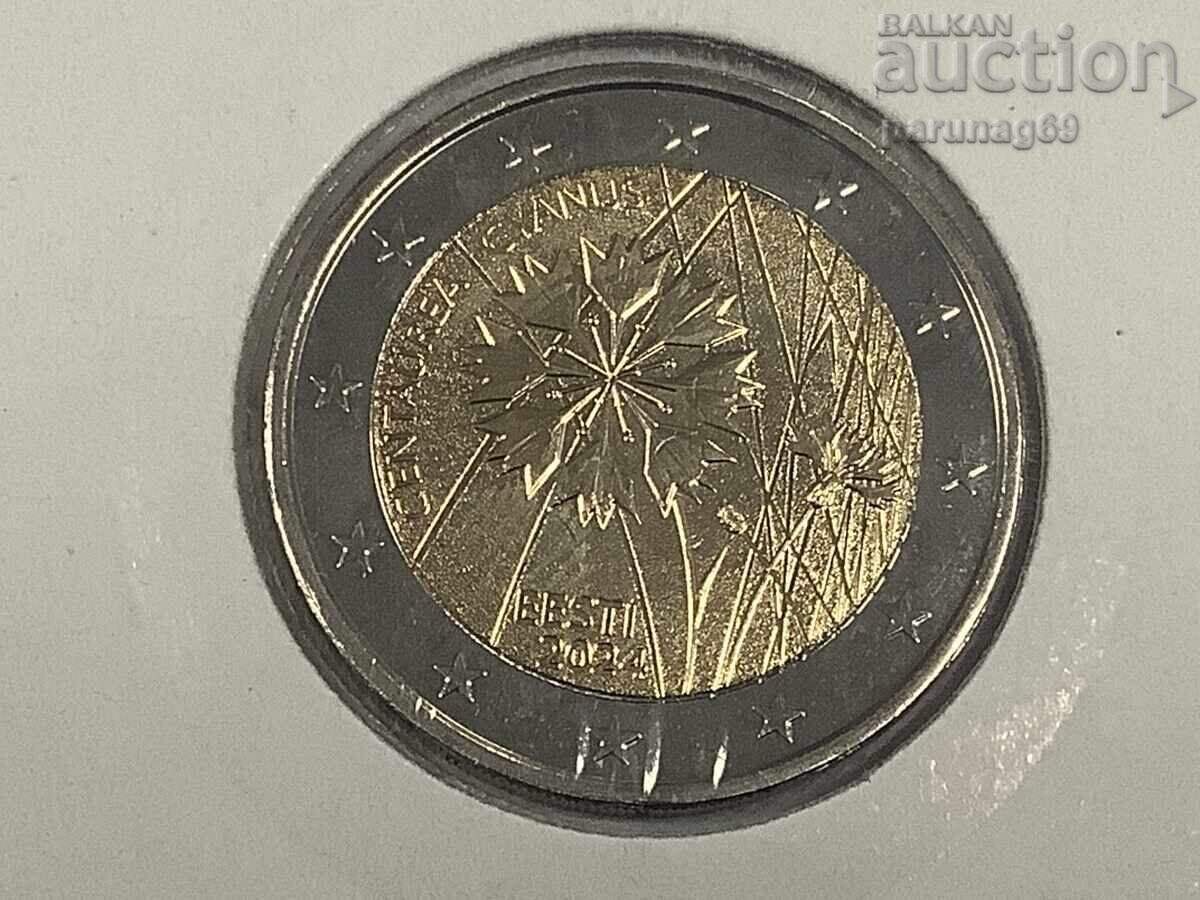 Estonia 2 euro 2024 - Albăstreaua - floarea națională a Estoniei
