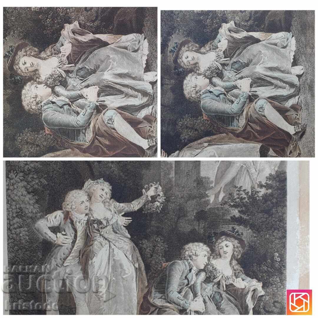 Grafică franceză, gravură de Charles Bargue "Le Serment" - Jurământul - 6