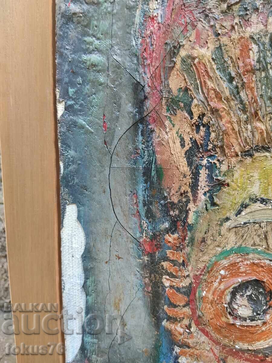 Licitație Pictură veche bulgărească, ulei pe pânză, Mișo Mihailov - Kukeri Licitație Pictură veche bulgărească, ulei pe pânză, Mișo Mihailov - Kukeri