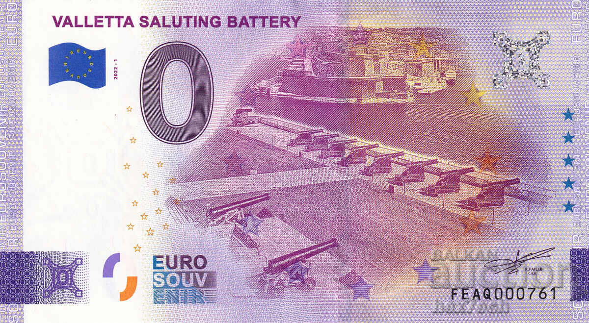 ❤️ ⭐ Malta 2022 0 Euro Valletta Saluting Battery UNC new ⭐ ❤️ with price € 5.99 | 11.72 BGN ❤️ ⭐ Malta 2022 0 Euro Valletta Saluting Battery UNC new ⭐ ❤️ with price € 5.99 | 11.72 BGN