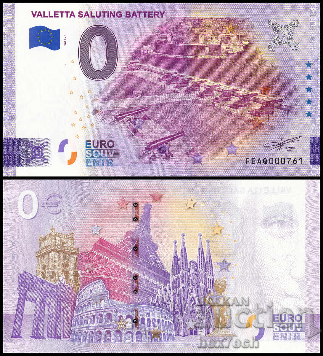 ❤️ ⭐ Malta 2022 0 Euro Valletta Saluting Battery UNC new ⭐ ❤️ ❤️ ⭐ Malta 2022 0 Euro Valletta Saluting Battery UNC new ⭐ ❤️