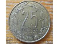 25 francs 1975 - Central Africa /c