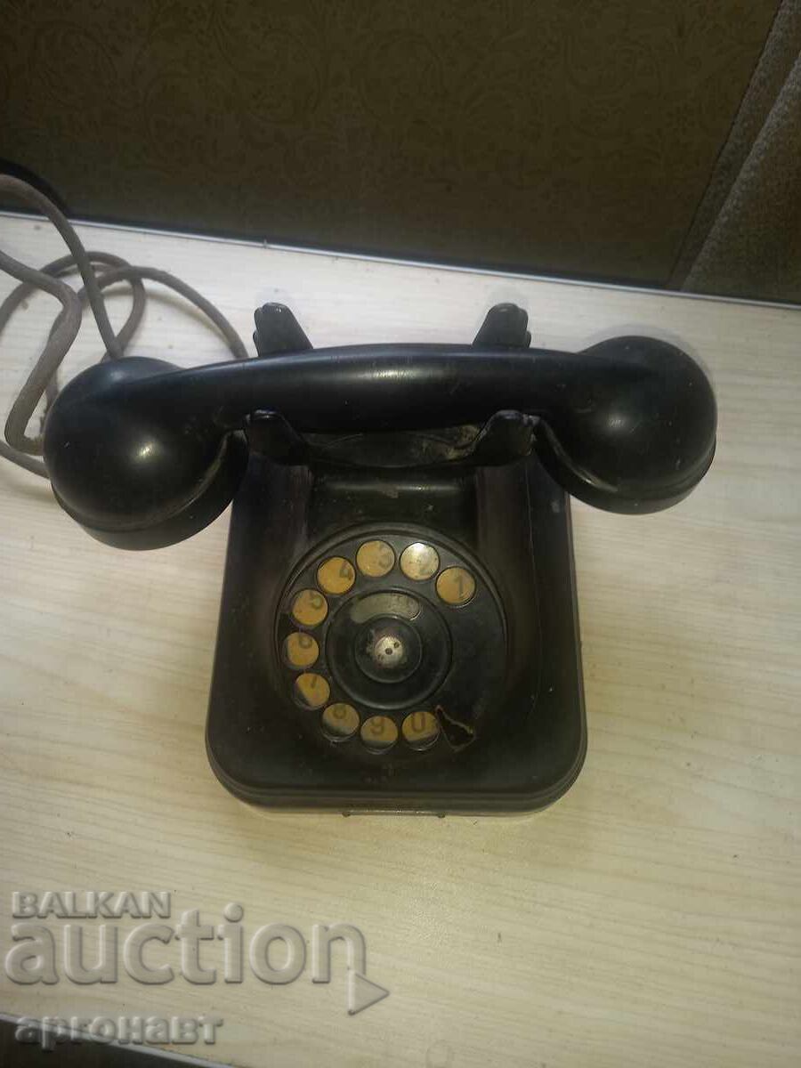 Old retro Hungarian telephone from the late 40s or early Old retro Hungarian telephone from the late 40s or early