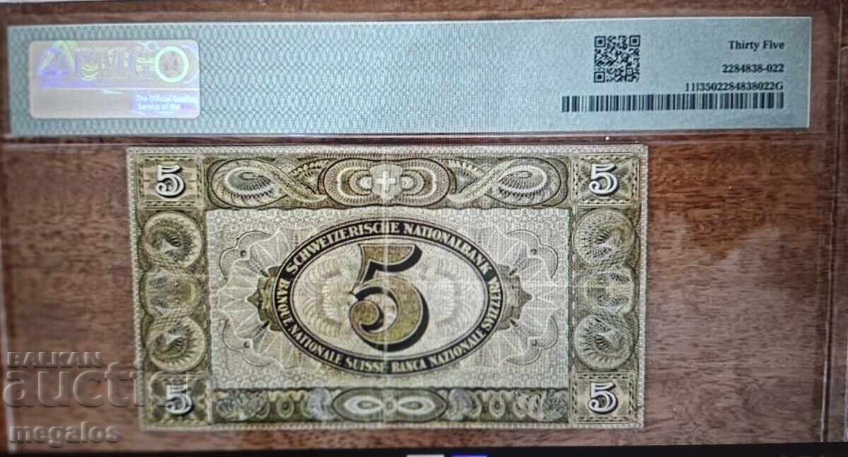 5 ελβετικά φράγκα 1946 με τιμή € 13.00 | 25.43 BGN
